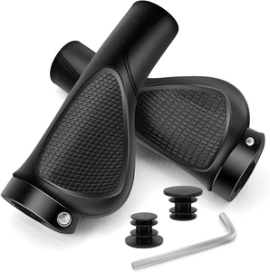 Manopole Bici MTB Bicicletta Universale 22Mm Antiscivolo Gomma Maniglie Manubrio - Foto 1 di 12