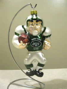 New York Jets 3.5" NFL Jugador de Fútbol Colgante Adorno de Navidad con Fútbol en muy buena condición - Imagen 1 de 6