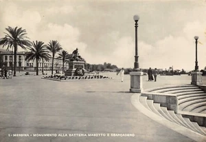 7392) MESSINA MONUMENTO ALLA BATTERIA MASOTTO E SBARCADERO ANIMATA. VIAGGIATA. - Picture 1 of 2