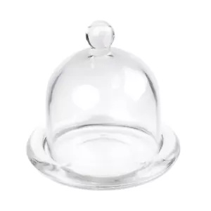 Glass Dessert Dome with Base Mini Decorative Cake Tray with Glass Dome Cover ... - Picture 1 of 7