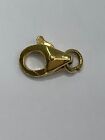 18ct 18K Yellow Gold Lobster Clasp Jump ring Hook Findings 12.4mm 1.8 Grams New