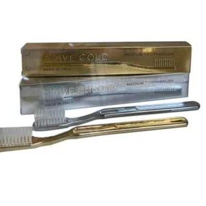 Piave Gold Plated Toothbrush Tynex Bristle Medium-made in Italy - Picture 1 of 1