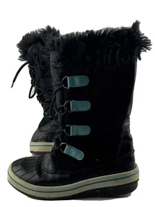 Women’s Target Black Winter Snow Leather Faux Fur Lined Boots Size 4 A2 - Bild 1 von 8