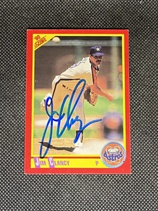 Jim Clancy Houston Astros 1990 Score Signed Auto Card #424 ~ COA - Imagen 1 de 3