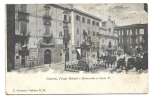 Cartolina antica: RARA - PALERMO, PIAZZA BOLOGNI E MONUMENTO A CARLO V - Imagen 1 de 1