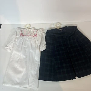 Vintage 1990er American Girl weiß und rosa Spitzenkleid und karierter Umhang - Bild 1 von 9