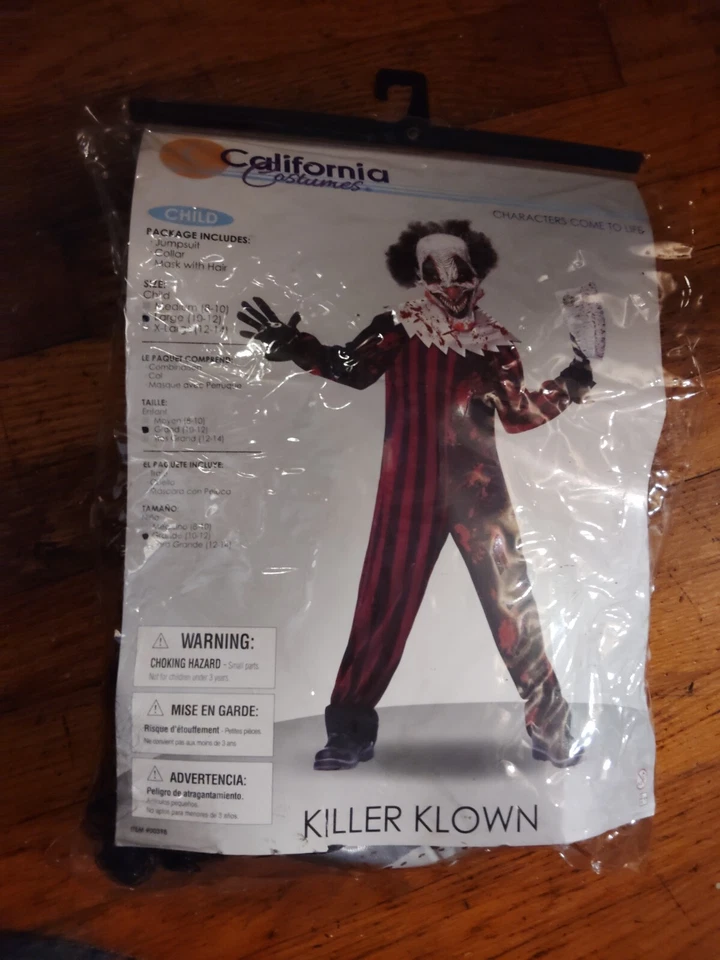 Nuevo con etiquetas Disfraces California 00398 Niño Grande (10-12) Payaso Asesino Foto 1 de 4