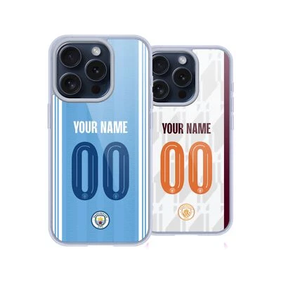 CUSTOM MANCHESTER CITY FC 2023/24 BADGE KIT GEL CASE FOR APPLE iPHONE PHONES - Image 1 of 4