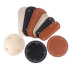 1Pc Oval Round Bottom For Knitted Handmade Leather Bag Bottom With Holes RiveS5