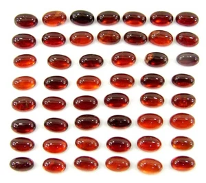 17.90 Ct Natural Hessonite Garnet Loose 3x5 mm Gemstone Cabochon 50 Pcs Lot-1936 - Afbeelding 1 van 2