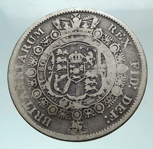 1817 UK Great Britain United Kingdom KING GEORGE III Silver 1/2Crown Coin i82094 - Picture 1 of 3