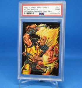 1992 Marvel Masterpieces Wolverine vs Sabertooth #3-D PSA 9 - Picture 1 of 2
