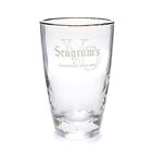 Seagram's Canadian Whisky Collectible Clear Rock Glass 8 oz Gold Rim Vintage