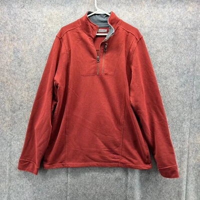 Rei Sweater Men Extra Large Orange Pullover Half Zip Fleece Jacket XL Polyester - Image 1 of 4
