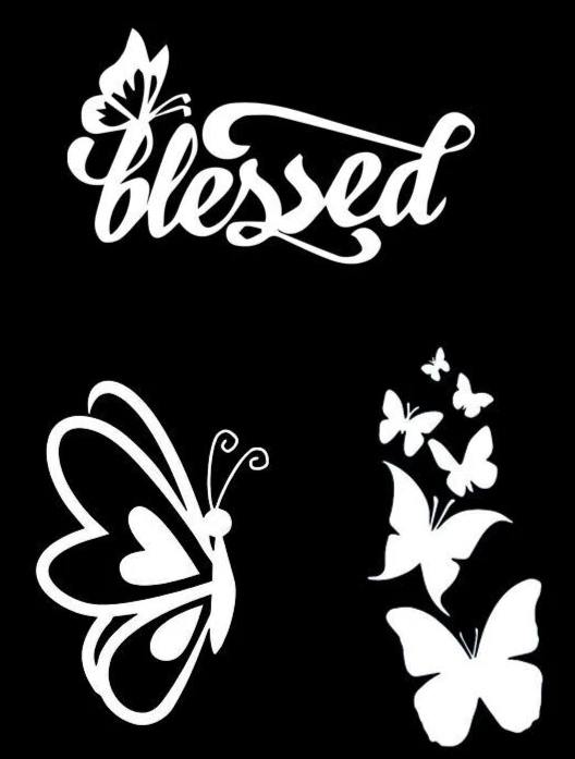 Butterfly Blessed Family Vinyl Decal Car Truck Window Tumbler Laptop Tablet Mugs - Image 1 of 2