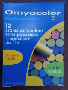 Omyacolor Chalkboard Chalk 12 Pc Coloured Dustless Made In France - Picture 1 of 4