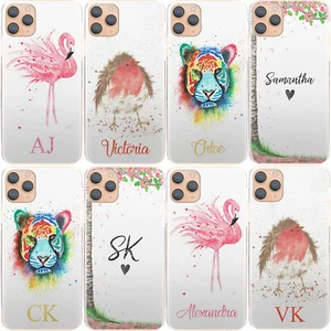 Personalised Phone Case;Flamingo Hard Cover For Huawei- Custom Initials/Name - Picture 1 of 18