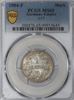 1904-F Germany Empire 1 Mark, PCGS MS65 - Image 1 of 2