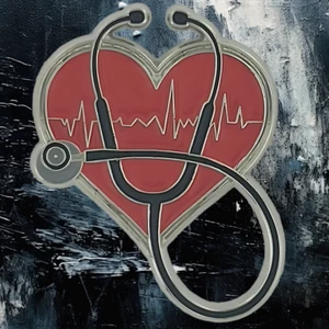 Stethoscope Heart Lapel Pins - Picture 1 of 1