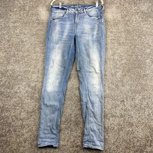 Pantalones de mezclilla ajustados Blend She Bright para mujer talla 32 azul tiro medio lavado ácido 5 bolsillos - Imagen 1 de 12