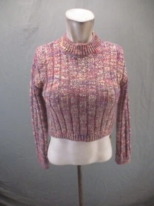 ZARA Size 11-12 Girls Melange Stretch Crew Neck Ribbed Crop Winter Sweater 283 - Picture 1 of 8
