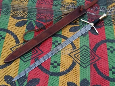 Espada Vikinga 38"| Espada Larga Medieval Hecha a Mano Acero Damasco 38"" Foto 1 de 4