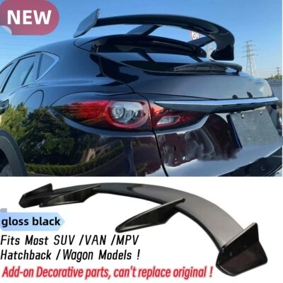 Universal SUV Wagon Hatchback Knight Style Black Rear Tailgate Roof Spoiler Wing - Imagem 1 de 4