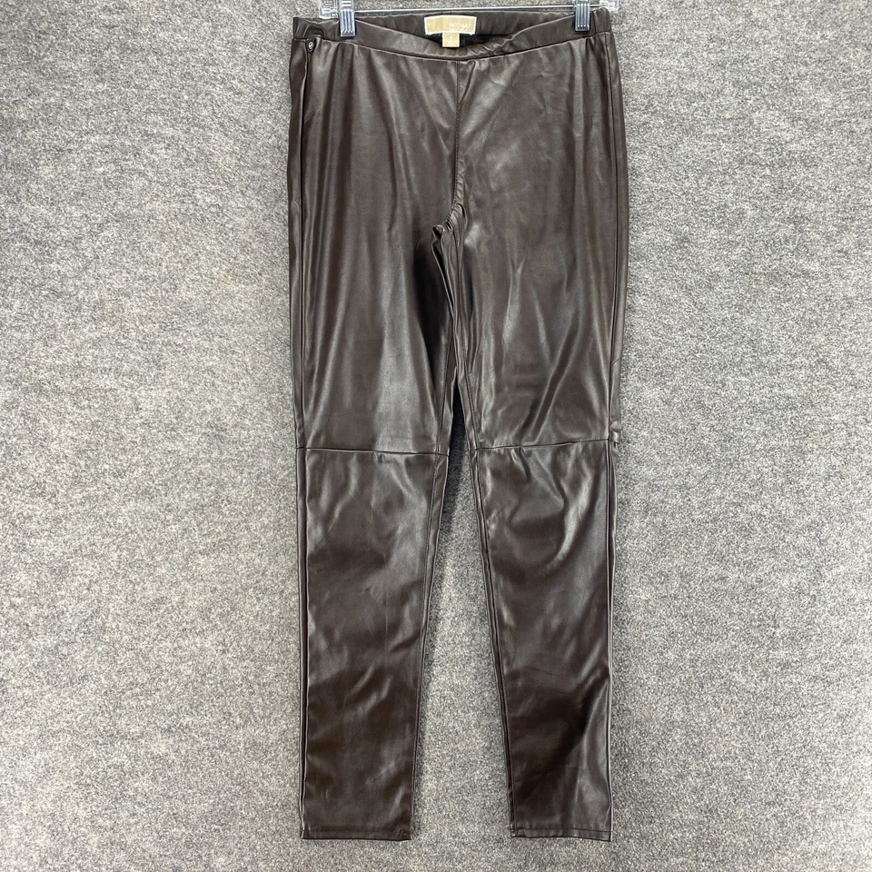 Michael Kors Pants Women 8 Black Mid Rise Flat Front Skinny Pull On Chino Casual - Image 1 of 4