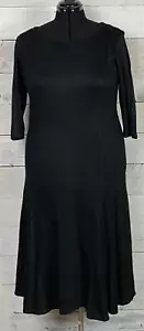 Lennie By Nina Leonard Sweater Dress Womens XLarge Maxi Black Fit And Flare Goth - Picture 1 of 11