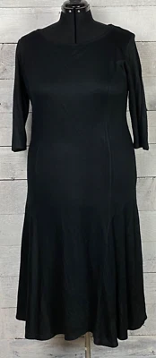 Vestido Suéter Lennie By Nina Leonard Para Mujer XLarge Maxi Negro Calce Y Acampanado Gótico Foto 1 de 4
