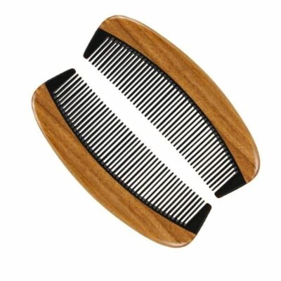 Peine para barba con mango barba buey negro natural cuerno de búfalo y sándalo Foto 1 de 4