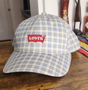 LEVIS Cap Hat Adults One Size Adjustable Summer Plaid - Picture 1 of 5