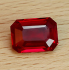 Aa+Burmese Certified Natural Red Ruby 29 Ct+Flawless Emerald Cut Loose Gemstone