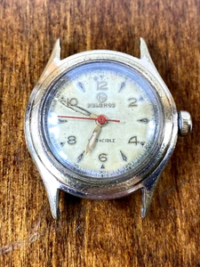 Early Helbros Watch Mens INVINCIBLE Red Second Runs Sportsman Wristwatch - Picture 1 of 13