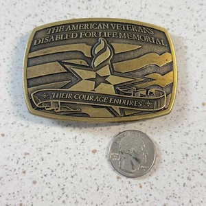 The American Veterans Disabled For Life Memorial 06 Sponsor Brass Belt Buckle - Picture 1 of 3