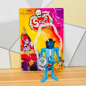 Vtg Skull Force Blue Devil Skeleton KO Knock Off Figure 100% Complete w/ Card - Picture 1 of 13