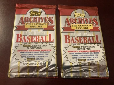 2x 1994 Topps Archives 1954 MLB Major League Baseball Card Pack - Image 1 of 2