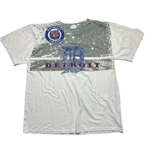 Vintage Detroit Tigers T-Shirt All Over Print 1993 MLB White Baseball Sz XL - Picture 1 of 6