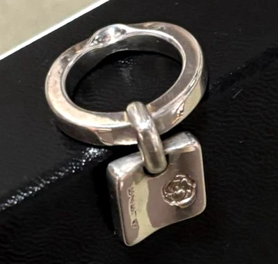 CHANEL Charm Ring Silver Tone Coco Mark No.5 Camellia Flower US5.25 EU50 - Image 1 of 4