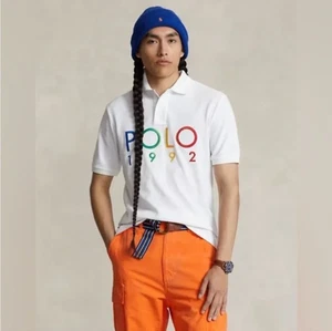 Polo Ralph Lauren Poloshirt weiß Classic Fit Polo bestickt 1992 Mesh Gr. XXL - Bild 1 von 7