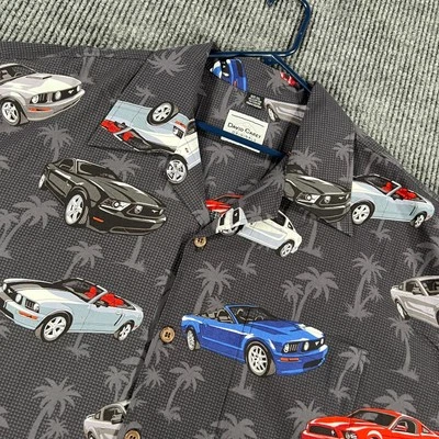 David Carey Ford Mustang Shirt Mens 3XL Short Sleeve Button Up Hawaiian New - Image 1 of 4