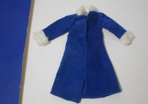 CAPPOTTO CLONE BARBIE MADDIE MOD BLU CORUROY CON BORDO BIANCO vestiti anni 70 FATTO IN CASA - Foto 1 di 3