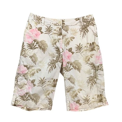 Tommy Bahama Pantalones Cortos Mujer 4 Multi Mezcla Algodón Bermudas Estampado Floral Carga Golf Foto 1 de 4