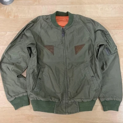 Double RL RRL Reversible Flight Jacket Green Cotton S Size Japan Made - Image 1 of 4