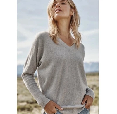 Pullover gris cuello en V cachemir granate hill talla XL NUEVO CON ETIQUETAS Foto 1 de 4