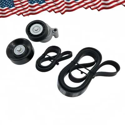 Fits Chevrolet Express Silverado GMC Sierra 4Pcs Serpentine Belt Component Kit Foto 1 de 4