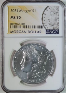 2021 Morgan Silver Dollar $1 Coin Philadelphia Mint NGC MS70 - Picture 1 of 4