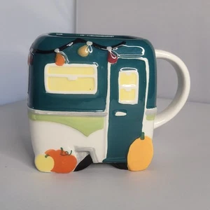 Tag Fall Theme Camper Trailer Ceramic 14 oz Mug Pumpkins Sunflowers - Picture 1 of 6