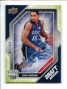 2009-10 Upper Deck Draft Edition Green Auto #33 - Gerald Henderson /149 🏀 - Picture 1 of 3