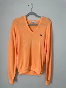 Vintage IZOD Lacoste Peach Orange Sweater Large Men’s New Orlon Acrylic - Picture 1 of 6